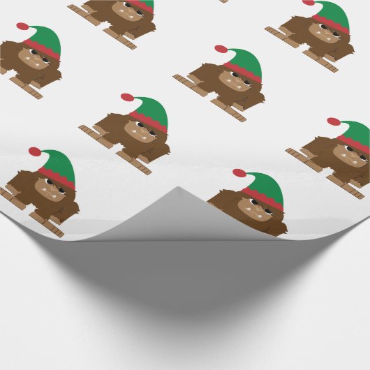 Niedlich Sasquatch Weihnachtself Geschenkpapier (Ecke)