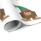 Niedlich Sasquatch Weihnachtself Geschenkpapier (Rolleneckpunkt)