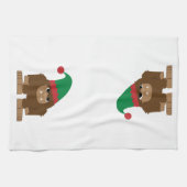 Niedlich Sasquatch Weihnachtself Küchentuch (Horizontal)