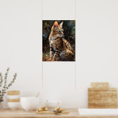 Niedlich Savannah Cat Art Print Poster (Küche)