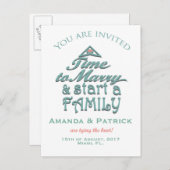 Niedlich Save the Date Ankündigungspostkarte (Vorne/Hinten)