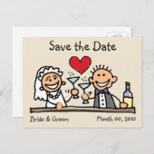 Niedlich Save the Date Postkarten (Vorne/Hinten)