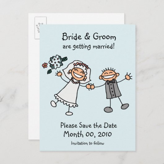 Niedlich Save the Date Postkarten (Vorne/Hinten)