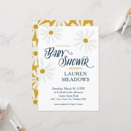 Niedlich Scandi Daisy Baby Shower Einladung