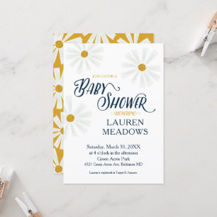 Niedlich Scandi Daisy Baby Shower Einladung