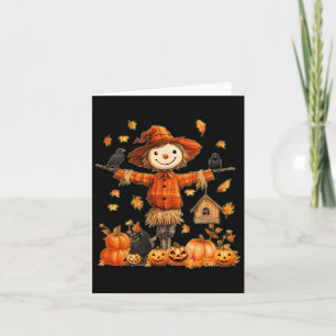 Niedlich Scarecrow Pumpkin Erntedank Halloween Hel Karte