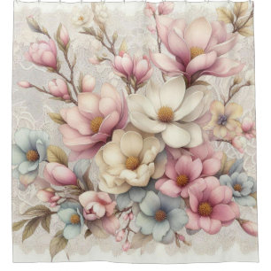 Niedlich schicke Mädchen-Blumen und Spitze Duschvorhang