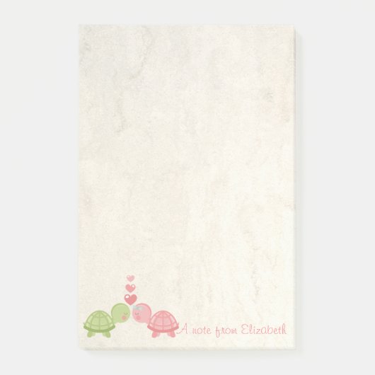 Niedlich, Schildkröten in Liebe Post-it Klebezettel (Vorderseite)
