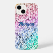 Niedlich schimmernder Rainbow-Glitzer Personalisie iPhone Hülle (Rückseite)