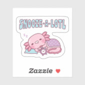 Niedlich Schlafen Axolotl Snooze Ein perfektes Woc Aufkleber (Blatt)