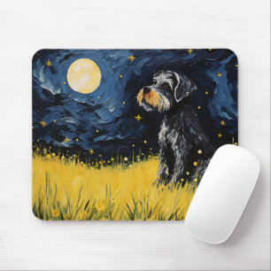 Niedlich Schnauzer Dog Starry Night Mousepad