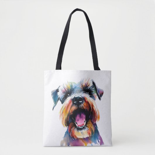 Niedlich Schnauzer - farbenfrohe Hundedesign Tasche (Vorderseite)