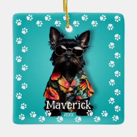Niedlich Schnauzer Pet Keramikornament (Vorderseite)