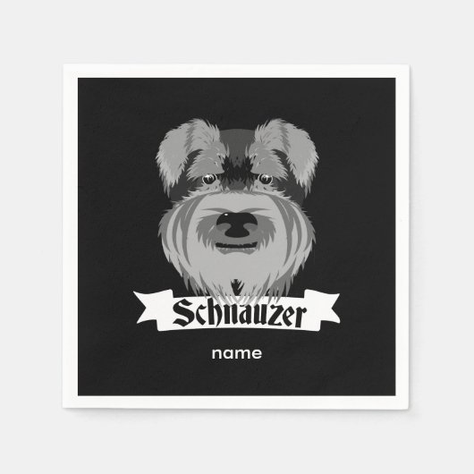 Niedlich Schnauzer Serviette (Vorderseite)
