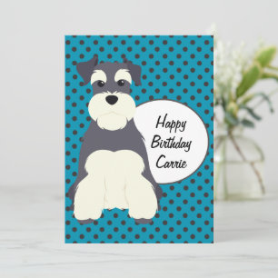 Niedlich Schnauzer und Polka Dots Geburtstag