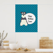 Niedlich Schnauzer und Polka Dots Geburtstag Poster (Küche)