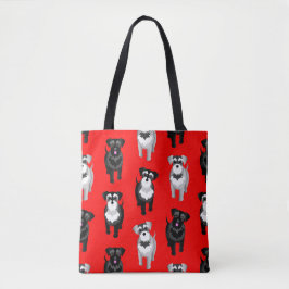Niedlich Schnauzers Pattern Red Tasche