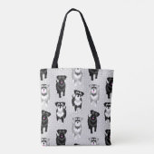 Niedlich Schnauzers Retro Muster Tasche (Rückseite)