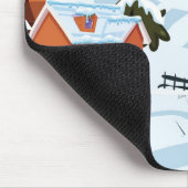 Niedlich schneebedeckte Winterlandschaft mit Hirsc Mousepad (Ecke)