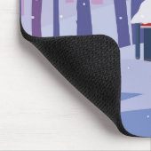 Niedlich schneebedeckte Winterlandschaft mit Hütte Mousepad (Ecke)