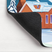 Niedlich schneebedeckte Winterlandschaft mit Hütte Mousepad (Ecke)
