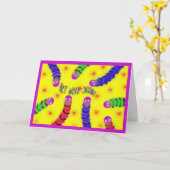 Niedlich schnell wieder gut werden, der Wurm schwi Karte (Gelbe Blume)