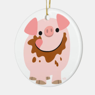 Niedlich Schokolade Cartoon Schweinefleisch Keramikornament