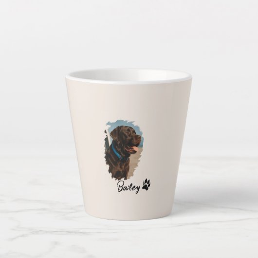Niedlich Schokolade Labrador Hund - Bailey | Haust Milchtasse (Vorderseite)