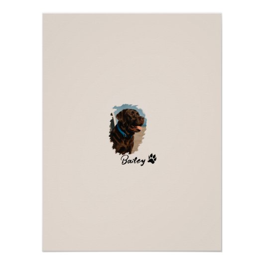 Niedlich Schokolade Labrador Hund - Bailey | Haust Poster (Vorderseite)