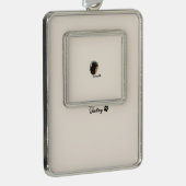 Niedlich Schokolade Labrador Hund - Bailey | Haust Rahmen-Ornament Silber (Rechts)