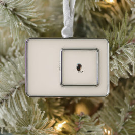 Niedlich Schokolade Labrador Hund - Bailey | Haust Rahmen-Ornament Silber