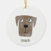 Niedlich Schokolade Labrador Retriever Dog Persona Keramik Ornament (Vorne)