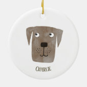 Niedlich Schokolade Labrador Retriever Dog Persona Keramik Ornament (Hinten)