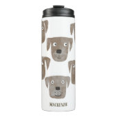 Niedlich Schokolade Labrador Retriever Dog Persona Thermosbecher (Vorderseite)