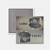 Niedlich Schokolade Labrador Saubere Geschirrspülm Magnet (Vorderseite/Rückseite)