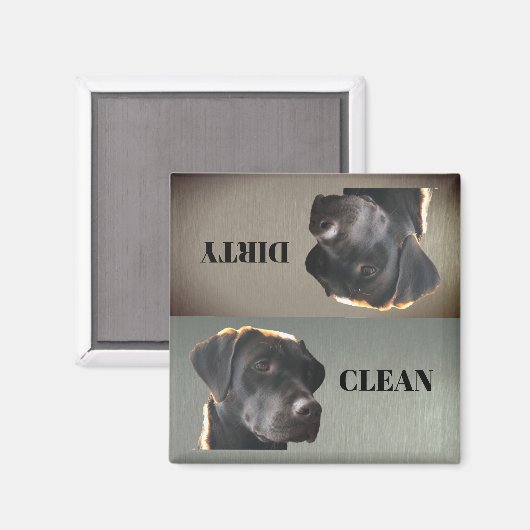 Niedlich Schokolade Labrador Saubere Geschirrspülm Magnet (Vorderseite/Rückseite)