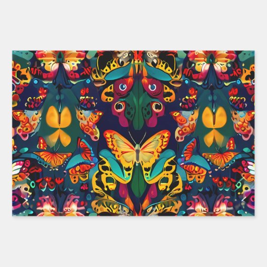 Niedlich schöne Schmetterlinge Geschenkpapier Set (Vorderseite 3)