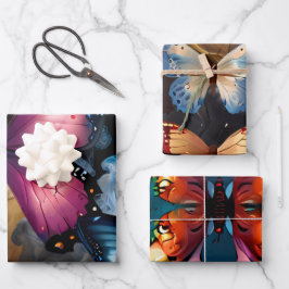 Niedlich schöne Schmetterlinge Geschenkpapier Set