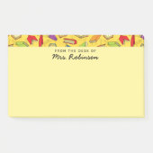 Niedlich School Books Teacher Desk Gelb 10 x 6 Post-it Klebezettel (Vorderseite)