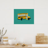 Niedlich School Bus Art Poster (Küche)