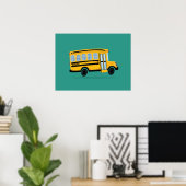 Niedlich School Bus Art Poster (Heimbüro)