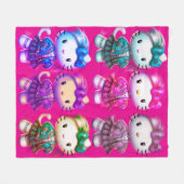 Niedlich School Girl Baby Kitty Fuchsia Fleece Bla (Vorderseite (Horizontal))