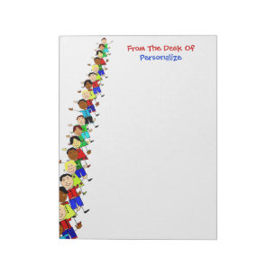Niedlich School Kids Illustration für Lehrer Notep Notizblock