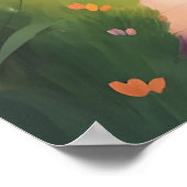 Niedlich School Kids in Garden Illustration Kunst, Poster (Ecke)