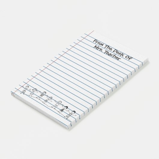 Niedlich School Kids Teacher Post-its Post-it Klebezettel (angewinkelt)