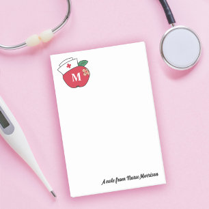 Niedlich School Nurse Apple Monogram A Note from Post-it Klebezettel
