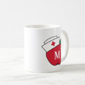 Niedlich School Nurse Apple Monogram Kaffeetasse (VorderseiteRechts)