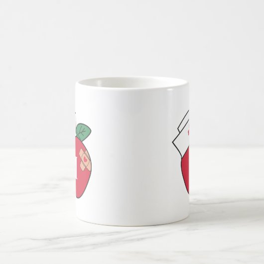Niedlich School Nurse Apple Monogram Kaffeetasse (Mittel)