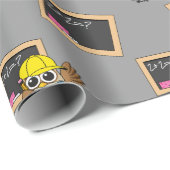 Niedlich School Student Owl Cartoon Geschenkpapier (Rolleneckpunkt)