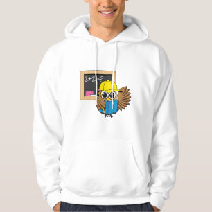 Niedlich School Student Owl Cartoon Hoodie